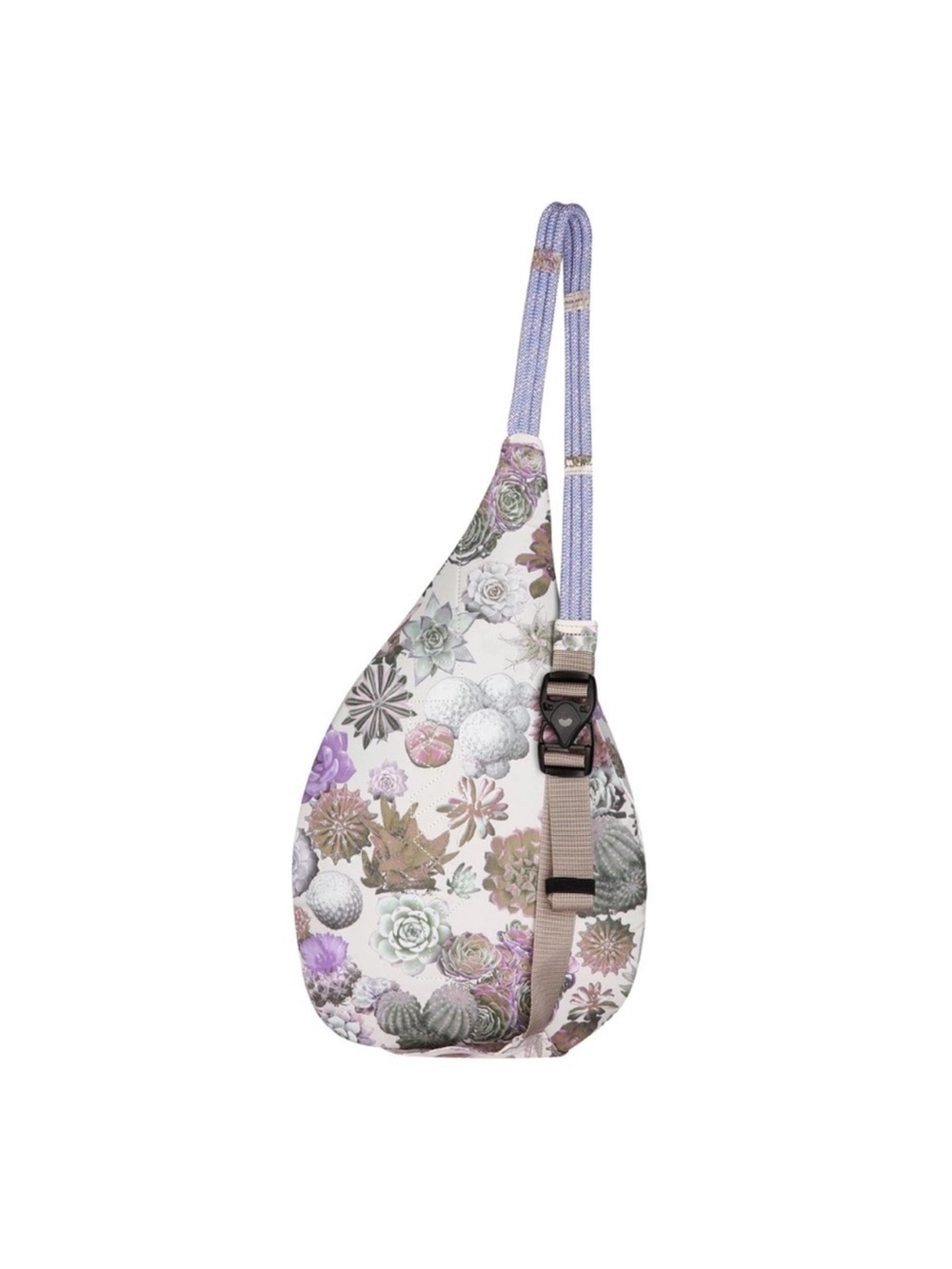 NWT KAVU Lavender Succulent Floral Rope Sling Bag - RARE retired print - Picture 3 of 4